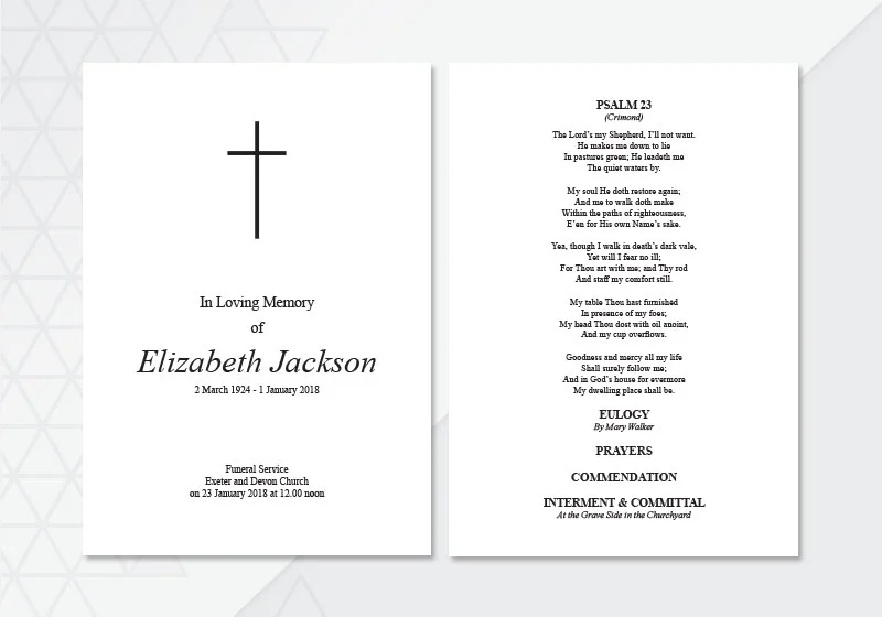 Traditional Order Of Service
