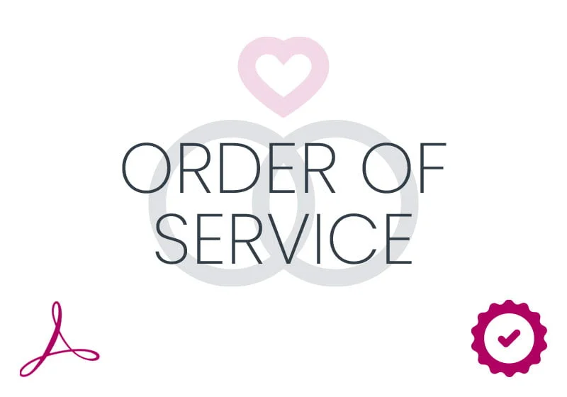 Wedding Order of Service