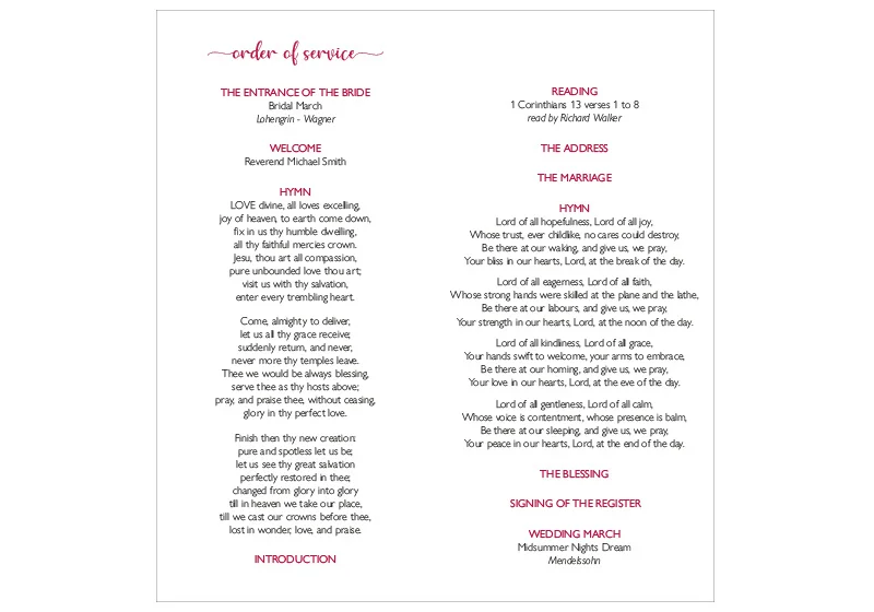 Order of Service