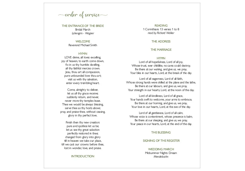 Order of Service
