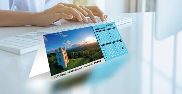 Desk Calendar in front of a white keyboard
