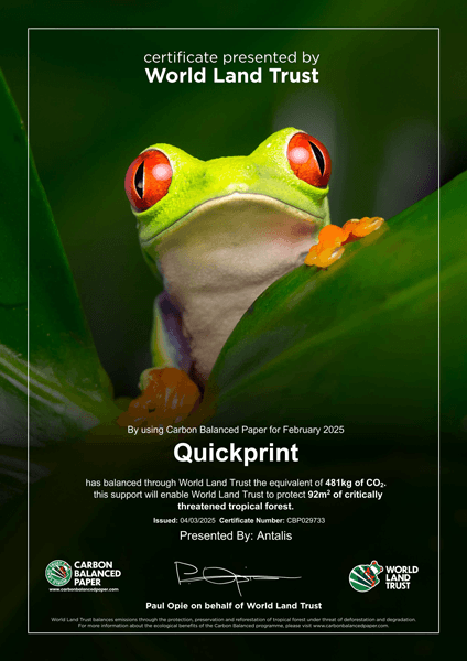 2025 February Certificate from World Land Trust